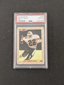 1992 Bowman Emmitt Smith Foil Card PSA 8 NM-MT #180 HOF Cowboy NFL Top Rusher - Picture 1 of 5