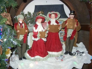 VIKTORIANISCHES GROSSES 18 ZOLL 4-TEILIGES DELUXE CAROLER SET WEIHNACHTEN SELTEN (NEU) R-4 - Bild 1 von 4