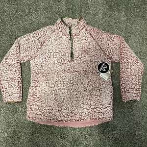 Realtree Women’s Pink& White Sherpa Fleece Size Large NWT Pullover 1/4 Zip Front - Picture 1 of 14