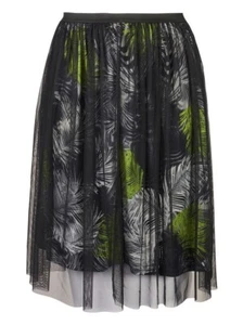 Gonna da donna gonna in tulle mesh 2 strati con motivo a palma taglia 46/48 50/52 54/56 58/60 D6 - Foto 1 di 1