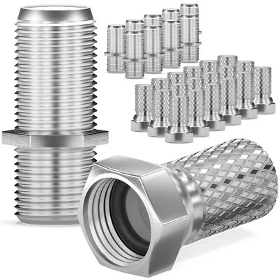 HB-DIGITAL F Stecker Verbinder 20 Stecker + 10 Kupplung Set Buchse Sat Kabel Doppelkupplung