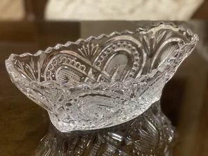 Tazón de cristal de corte vintage para jarrón soviético dulce URSS, década de 1970 - Imagen 1 de 19