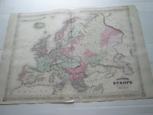(1) 1864 KARTE ""EUROPA"" 1866 JOHNSONS FAMILIENATLAS - Bild 1 von 12