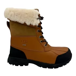 UGG BUTTE CHESTNUT LEATHER SHEEPSKIN MEN'S BOOTS US SIZE 9.5 - Picture 1 of 5