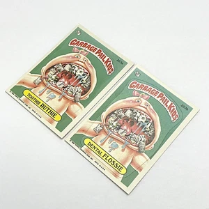 Garbage Pail Kids 203a Toothie Ruthie and 203b Dental Flossie GPK Sticker - Picture 1 of 4