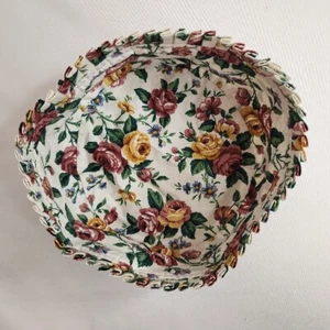 Longaberger Garden Splendor Floral Fabric Basket LINER ONLY ROUND 8"Dia 4"Deep - Picture 1 of 14