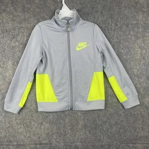 Nike Unisex Kids Size 5 Full Zip Jacket Gray and Yellow - Picture 1 of 6
