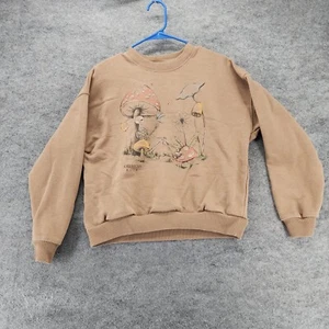 American Eagle Sweatshirt Womens Small Long Sleeve Brown Mushroom - Picture 1 of 7