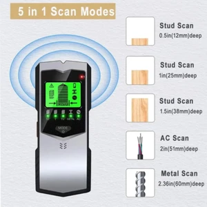 5 in 1 LCD Digital Stud Finder Wood Metal Pipe Wire Wall Scanner Sensor Detector - Picture 1 of 10