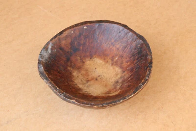 Old Antique Primitive Wooden Wood Bowl Plate Dish Cup Serving Tray Salver 19th - Image 1 of 4
