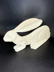 Primitive Style White Bunny Easter Rabbit Spring Country Figure Decor - Picture 1 of 18