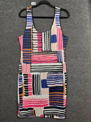 Vestido midi Bar III Bodycom para mujer talla XL multicolor estampado geométrico sin mangas  Foto 1 de 4