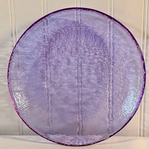 FIRE & LIGHT Recycled Glass Lavender Moonstone Plate Bowl 8” Serving Dish Purple - Picture 1 of 6