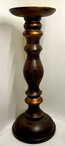 Candeliere vintage 17" in legno di noce tornito bellissima patina 2 disponibili - Foto 1 di 4