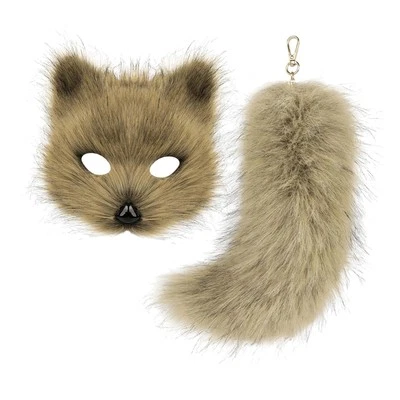 Therian Mask and Tail Creative Fancy Dress Halloween Costume Accessories - Image 1 of 2