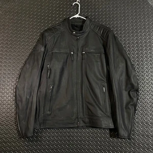 Harley-Davidson Herren Schwarz Leder Motorrad Jacke Tall XL Original MotorClothes - Bild 1 von 10
