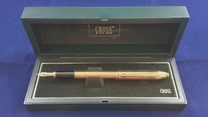 CROSS 18K GOLD-FILLED ROLLED TOWNSEND  FOUNTAIN PEN  #776-M 14K Solid Gold Nib - Picture 1 of 11