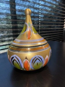 Vintage Sascha Brastoff Candy Dish With Lid Ceramic Art Pottery MCM Handmade - Picture 1 of 24