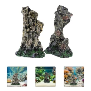  2pcs Miniature Rockery: Artistic Micro Landscape Resin Rockery Decor - - Picture 1 of 12