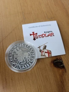 Palau Knights Templar Dollar 2013 Coin Templer Antik Finish Zertifikat AG-Platet - Bild 1 von 5