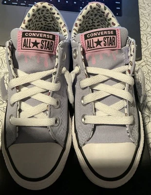 CONVERSE All STAR, Zapatillas bajas Zapatos, Rosa Lavanda Blanco Cordones, Yth Talla 12 Foto 1 de 4