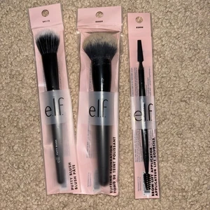 e.l.f. Pennelli Trucco Lotto di 3 Putty Blush, Fondotinta Buffing, Lifting Sopracciglia Nuovi - Foto 1 di 20