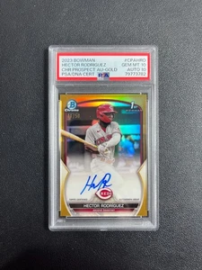 2023 Bowman #CPA-HBO Hector Rodriguez 1st Gold Ref Auto 11/50 PSA10/10 BJDEL - Picture 1 of 2