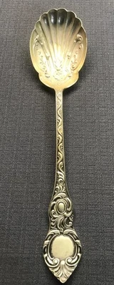 "Cuchara para servir Sheffield England EPNS A1 9"" con diseño" Foto 1 de 4