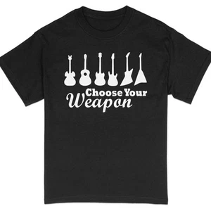 Gitarrist T-Shirt Wählen Sie Ihre Waffe - Musiker T-Shirt, Gitarre Fans Bekleidung, Rock B - Bild 1 von 3