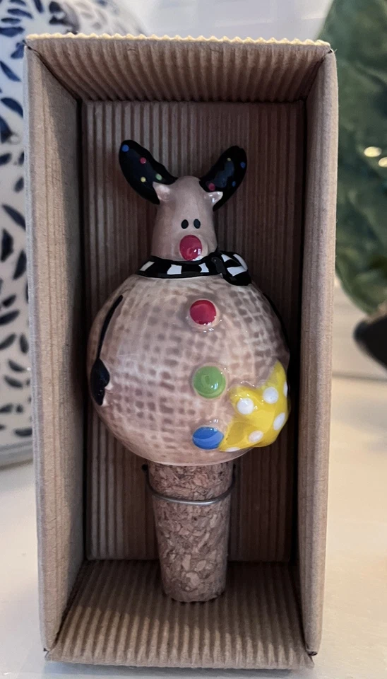 Mudpie Reno Rudolph Botella Topper Vacaciones Navidad Nuevo Regalo de Anfitriona Foto 1 de 3