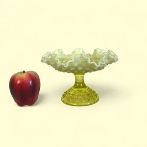 Fenton Topazio Opalescente Hobnail Composta Arruffata - Foto 1 di 4