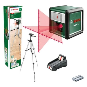 Bosch Cross Line Laser Level 1.1 m Tripod Red Beam Self Leveling 10m Quigo Plus - Picture 1 of 6