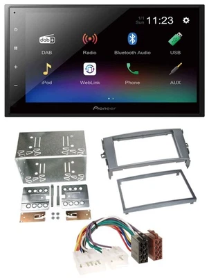 Pioneer USB Bluetooth DAB 2DIN MP3 Autoradio für Toyota Auris 07-12 anthrazit-gr - Bild 1 von 4