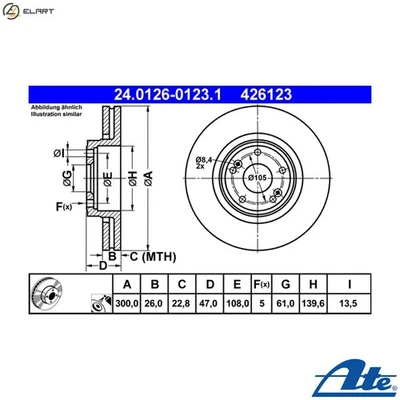 2x BRAKE DISC 24.0126-0123.1 FOR RENAULT LAGUNA/II/Grandtour/Sport/Tourer 1.8L - Image 1 of 4