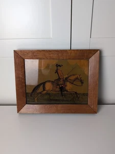 Vintage Framed Dressage Print “Le Rubis” Equestrian Horse Rider Artwork Wood - Picture 1 of 10
