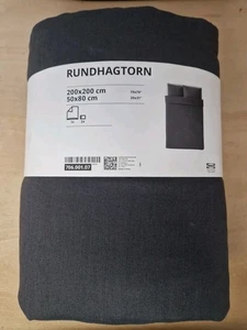 (T) Ikea Rundhagtorn Duvet Set, Anthracite, 200 x 200cm, New - Picture 1 of 2
