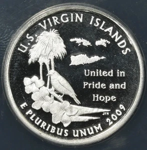 2009 S ANACS PR70DCAM U.S. Virgin Islands Quarter - Picture 1 of 3
