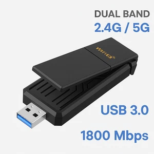 USB Dual Band 1800Mbps WiFi 6 Adapter 2.4G/5G PC USB3.0 Network card dongle - Picture 1 of 5