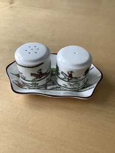 Coalport Hunting Scene Salt & Pepper Condiment Tray - Picture 1 of 6