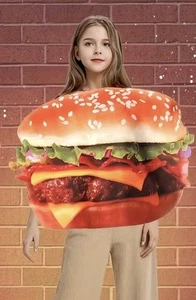 Adult/Teen Hamburger Whopper Big Mac Food Truck Party Halloween Costume Couple’s - Picture 1 of 3