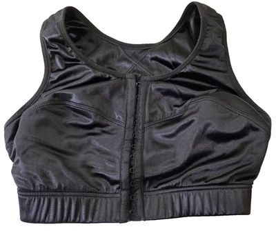 Sujetador deportivo Enell NL100 cierre frontal gancho y bucle talla 0 negro satinado deportivo alto impacto Foto 1 de 4