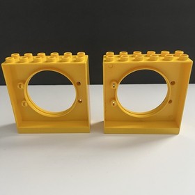 2 Lego Duplo 31191 Yellow Ball Tube Exit Brick 2 x 6 x 5 Round Doorway 9089 9087