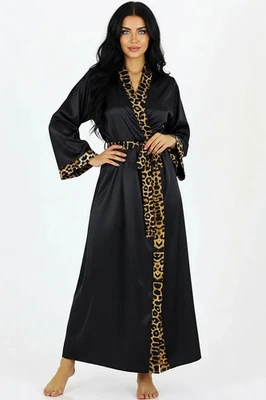 LUXURIOS Satin Damen Morgenmantel • Satin-Bademantel mit Spitze Für romantische Momente