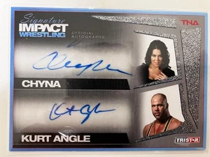 Super Rare CHYNA & KURT ANGLE Autographed Card WWE TNA NEW - Picture 1 of 4