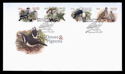 DR WHO 2021 AUSTRALIA FDC BIRD DOVE/PIGEON CACHET COMBO $1.10 w20070 - Image 1 of 2