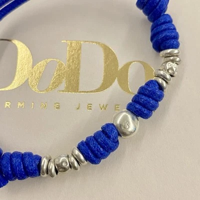 Dodo Pomellato Bracciale Blu Royal Argento Pepita Rondelle Granelli Originale - Immagine 1 di 4