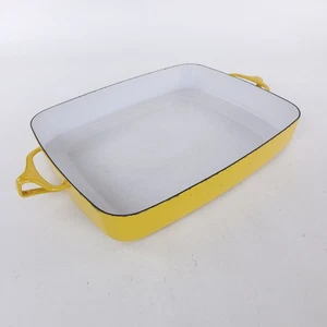 Dansk Yellow Enamel Kobenstyle Baking Pan 13x10  Handles White Inside - Picture 1 of 12