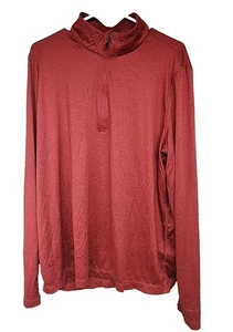 32 Grad Hitze Herren Jacke Pullover Large Langarm 1/4 Reißverschluss - weinrot - Bild 1 von 9