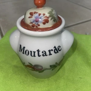 Porcelaine de Paris Décor Pavot Pot À Moutarde - Picture 1 of 7