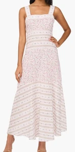 CeCe Maxi-Sommerkleid Blumenmuster Leinen & Baumwolle Größe Medium neu mit Etikett hat Mängel. - Bild 1 von 8
